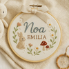 Embroidered Baby Name Hoop: Floral Nursery Decor, Keepsake Gift