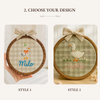 Custom Goose Embroidered Baby Name Hoop: Newborn Announcement