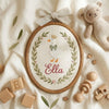 Handmade Goose Embroidery Hoop: Custom Baby Name Keepsake