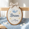 Personalized Hand-Embroidered Ocean Name Hoop: Dolphin, Jellyfish, Stars, Waves
