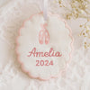 Personalized Embroidered Scallop Christmas Ornament: Handmade Keepsake