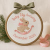 Personalized Bunny Embroidery Hoop: Baby Announcement Keepsake