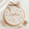 Soft Floral Embroidered Name Sign: Personalized Hoop for Baby or Child