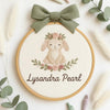 Custom Baby Name Hoop with Bunny: Embroidered Nursery Decor