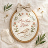 Personalized Bird Embroidery Hoop: Custom Baby Name Nursery Decor with Flowers