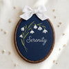 Personalized Oval Embroidery Sign: Sweet Floral Nursery Sign