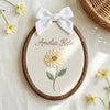 Hand-Embroidered Botanical Name Hoop: Daisy Floral Nursery Decor