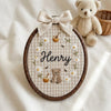 Forest Friends Embroidered Hoop: Personalized Woodland Animals Hoop