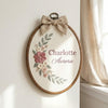 Hand-Embroidered Floral Name Hoop: Nursery Decor