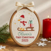 Personalized Baby’s First Christmas Ornament: Embroidered Name Sign