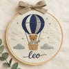 Custom Hot Air Balloon Embroidery Hoop: Personalized Nursery Name Sign