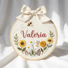 Little Bee Garden Name Sign: Custom Hand-Embroidered Hoop