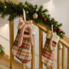 Knitted Christmas Ornament: Handmade Yarn Initial Letter Stocking Tag