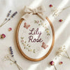 Personalized Floral Name Embroidery Hoop: Custom Baby Name Nursery Decor
