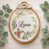 Personalized Embroidered Name Hoop: Floral Baby Room Decor