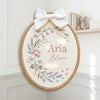 Botanical Baby Name Embroidery Hoop: Newborn Gift Wall Hanging