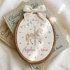Hand-Embroidered Storybook Name Hoop: Carousel Horse, Circus Tent Nursery Decor