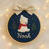 Embroidered Floral Baby Name Hoop: Personalized Nursery Decor