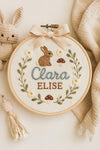 Handmade Floral Embroidered Baby Name Hoop, Nursery Decor