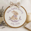 Personalized Bunny Embroidery Hoop: Baby Announcement Keepsake