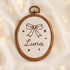 Hand-Embroidered Baby Name Hoop Art: Floral Nursery Decor