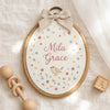 Personalized Bird Embroidery Hoop: Custom Baby Name Nursery Decor with Flowers