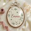 Handmade Bee & Floral Embroidery Hoop: Custom Baby Name Nursery Gift