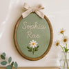 Personalized Oval Embroidery Hoop with Baby Floral: Baby Name Sign, Nursery Decor