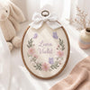 Butterfly & Bloom Personalized Baby Hoop Art: Handmade Embroidery