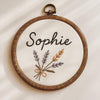 Hand-Embroidered Floral Baby Name Hoop: Personalized Nursery Decor