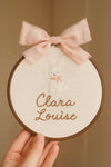 Embroidered Baby Name Hoop, Floral Nursery Decor, Personalized Gift
