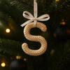 Custom Knit Wire Letter for Christmas Tree: Soft Cotton Initial Ornament For Holiday Keepsake