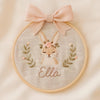 Embroidered Floral Baby Name Hoop: Personalized Nursery Decor