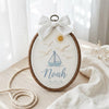 Personalized Sea Dreams Embroidery Hoop: Little Captain Name Sign