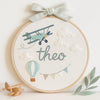 Custom Hot Air Balloon Embroidery Hoop: Personalized Nursery Name Sign