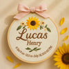 Personalized Floral Embroidery Hoop: Baby Name Stat Sign Nursery Decor