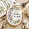 Personalized Baby Name Embroidery Hoop: Floral Nursery Wall Art