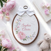 Personalized Floral Meadow Hoop: Garden of Blooms Embroidery Hoop