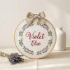 Handmade Flower Wreath Embroidery: Personalized Baby Name Hoop