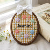 Personalized Gingham Floral Name Hoop: Custom Baby Nursery Decor