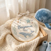 Handmade Embroidered Ocean Adventure: Personalized Baby Name Hoop