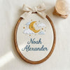 Sweet Dreams Custom Name Hoop: Cloud & Moon Celestial Nursery Decor