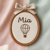 Personalized Oval Embroidery Hoop with Baby Bear: Baby Name Sign, Nursery Decor