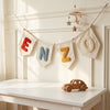 Personalized Yarn Letter Canvas Banner: Nursery Wall Decor, Baby Name Bunting