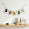 Custom Baby Name Bunting: Neutral Nursery Wall Decor
