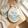 Hand-Embroidered Mountain Adventure Name Hoop: Woodland Nursery Keepsake