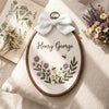 Little Bee Garden Embroidery Hoop: Newborn Name Sign
