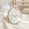 Hand-Embroidered Name Hoop: Pastel Rainbow Dreams Nursery Décor