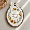 Personalized Garden Name Embroidery Hoop: Bee and Sunflower Nursery Decor