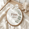 Botanical Baby Name Embroidery Hoop: Newborn Gift Wall Hanging